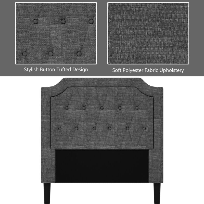 Cama Plataforma Tapizada Gemela de Lino con Cabecero y Base de Colchón