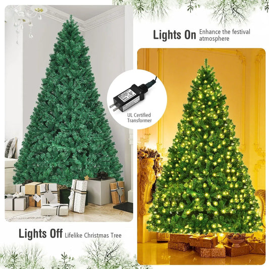 7 ft PVC Christmas tree with LED lights by DirectDeals, UL transformer included, two-room display on Tampa Home & Garden Store