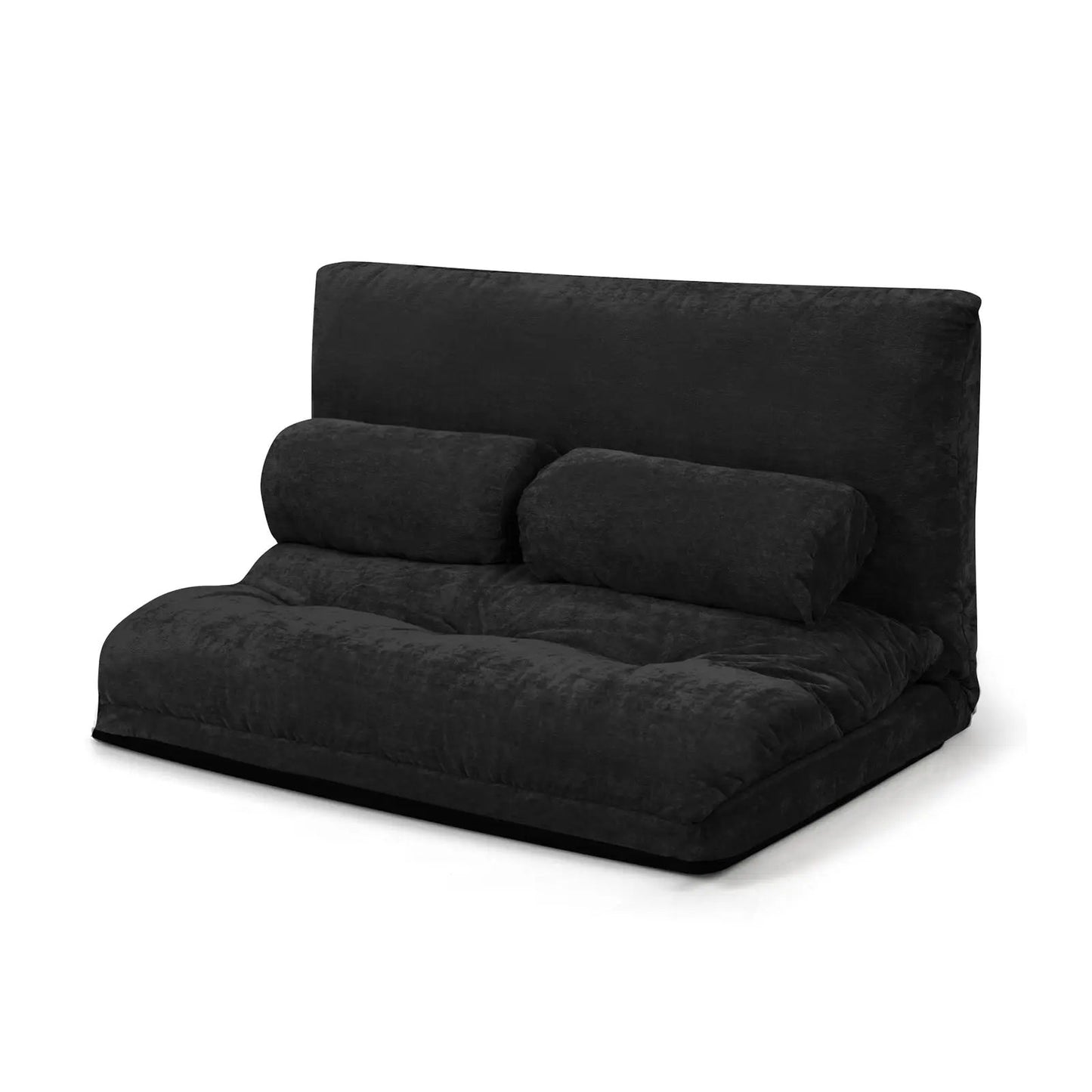 Six Position Adjustable Sleeper Couch DirectDeals black velvet sleeper chair with bolsters on Tampa Home & Garden Store