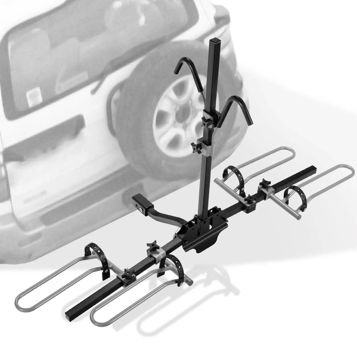 2-bike hitch rack in black for 1-1/4 or 2 inch receivers, carries two bikes securely on Tampa Home & Garden Store