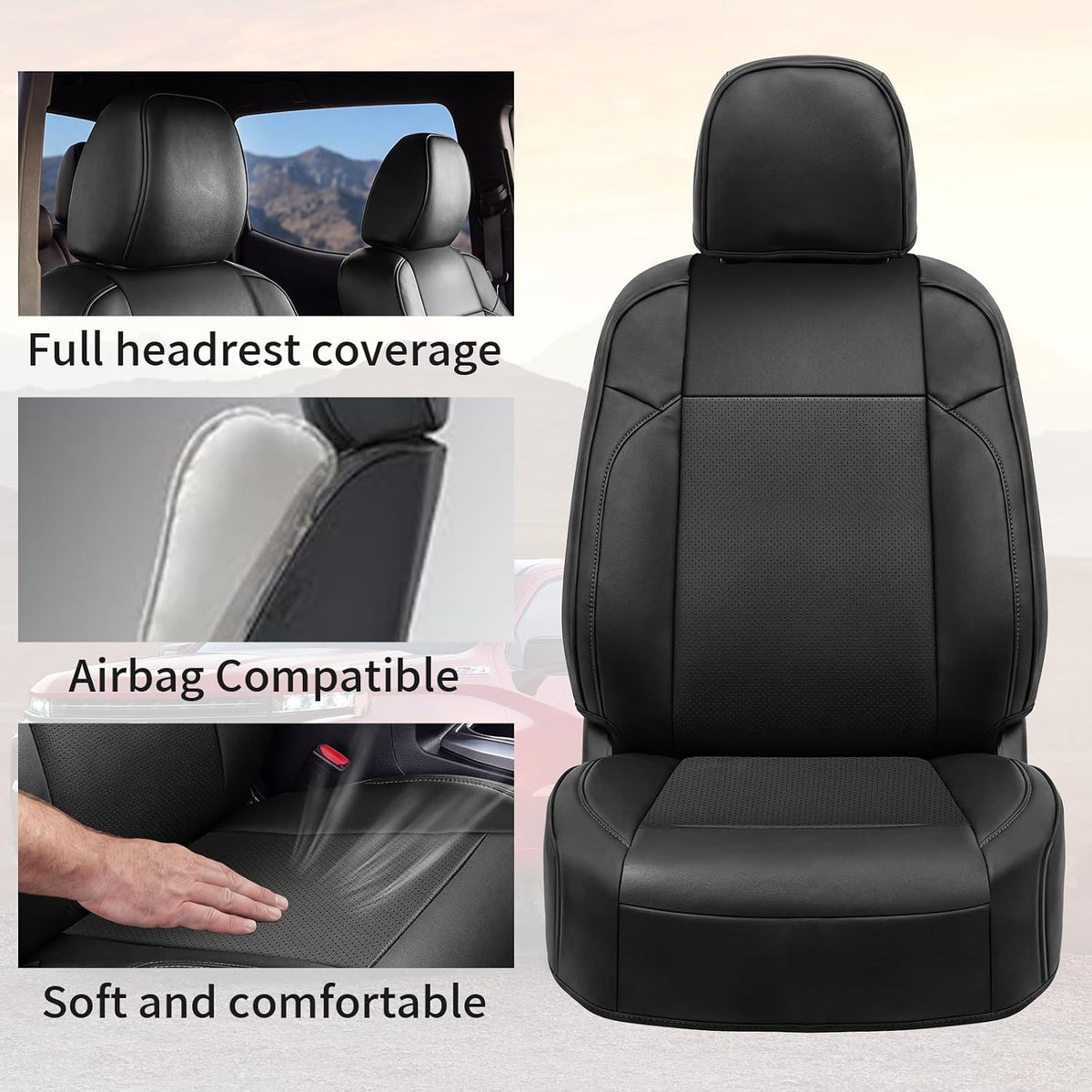 Umbrauto seat cover for Tacoma, black Nappa leather, full coverage, airbag compatible on Tampa Home & Garden Store