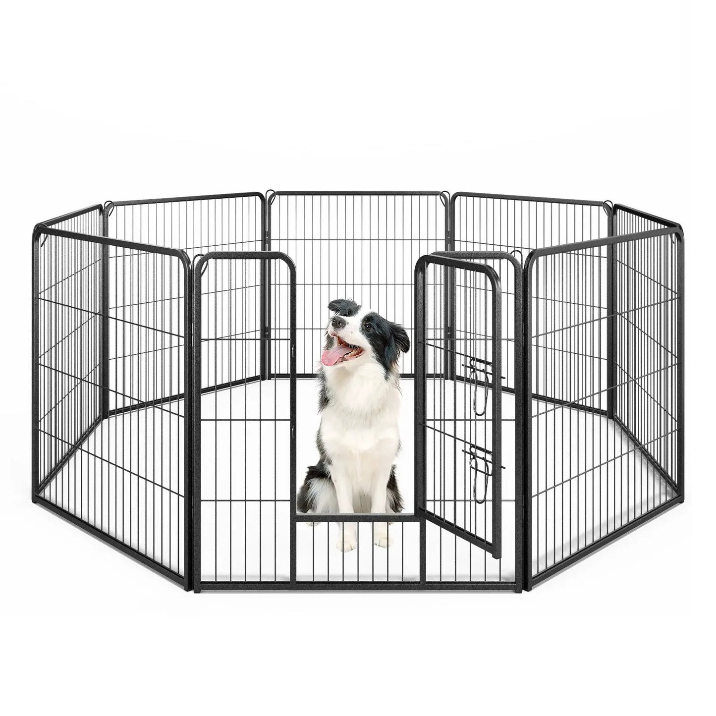 8-panel pet fence circular black steel playpen with door by DirectDeals on Tampa Home & Garden Store