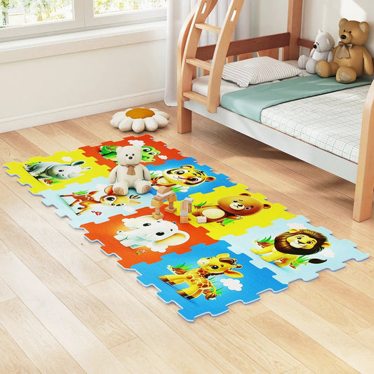 8 Animal Educational Interlocking Baby Play Mat with colorful animal puzzle pieces on Tampa Home & Garden Store