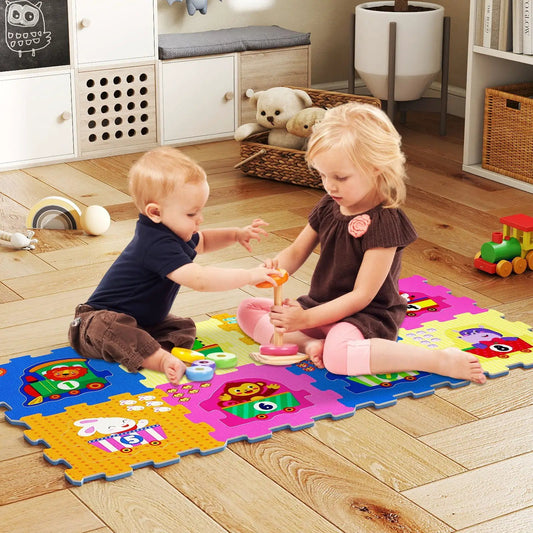 8 Piece Animal Floor Puzzle Tiles with Numbers colorful foam interlocking puzzle mats for kids on Tampa Home & Garden Store