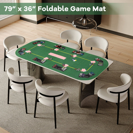 79 x 36 Inch 8-Player Foldable Poker Table Top with Carry Bag and Cup Holders - Tampa Home & Garden Store