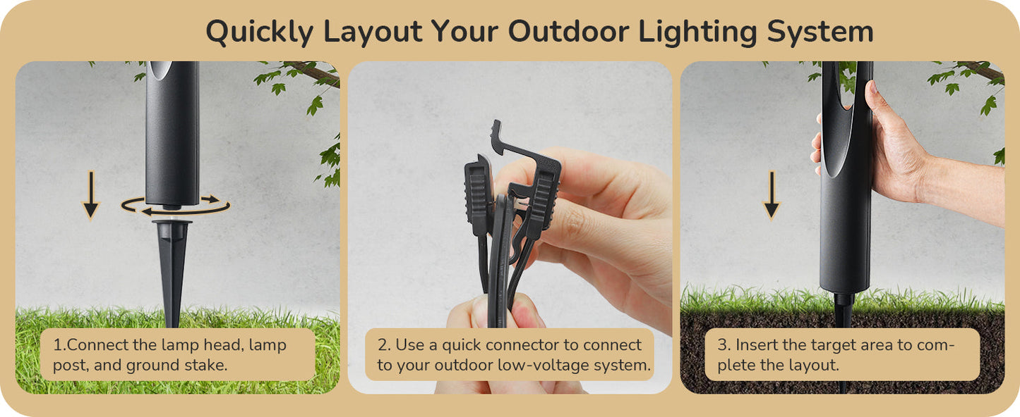 ALP50 6-Pack 2W 3000K Double-sided Light LED Landscape Pathway Light Package, 12V AC/DC - Tampa soil911.com