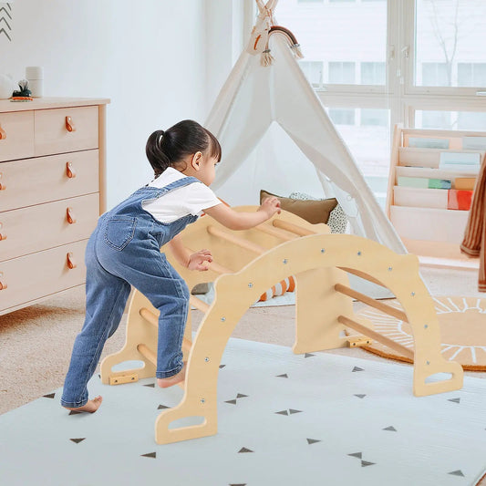 8 in 1 Climbing Arch Sensory Table for Kids natural wood with curved arches DirectDeals on Tampa Home & Garden Store