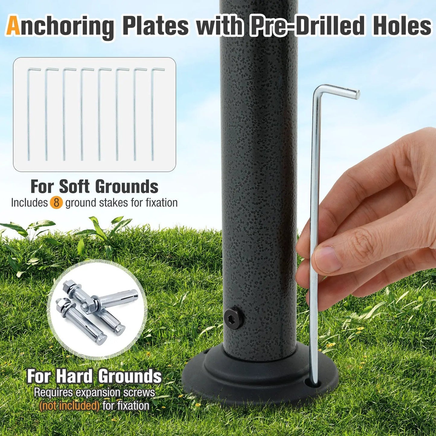 8 x 5 Feet Grill Gazebo with 2 Shelves 6 Hooks and Metal Frame-Gray - Tampa Home & Garden Store