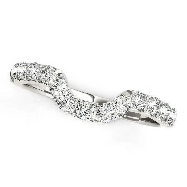 14k white gold curved pave diamond wedding ring 1/6 cttw by Bids.com on Tampa Home & Garden Store