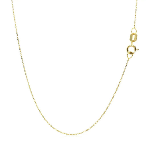 14K yellow gold moon necklace by Bids with delicate cable chain and spring ring clasp on Tampa Home & Garden Store