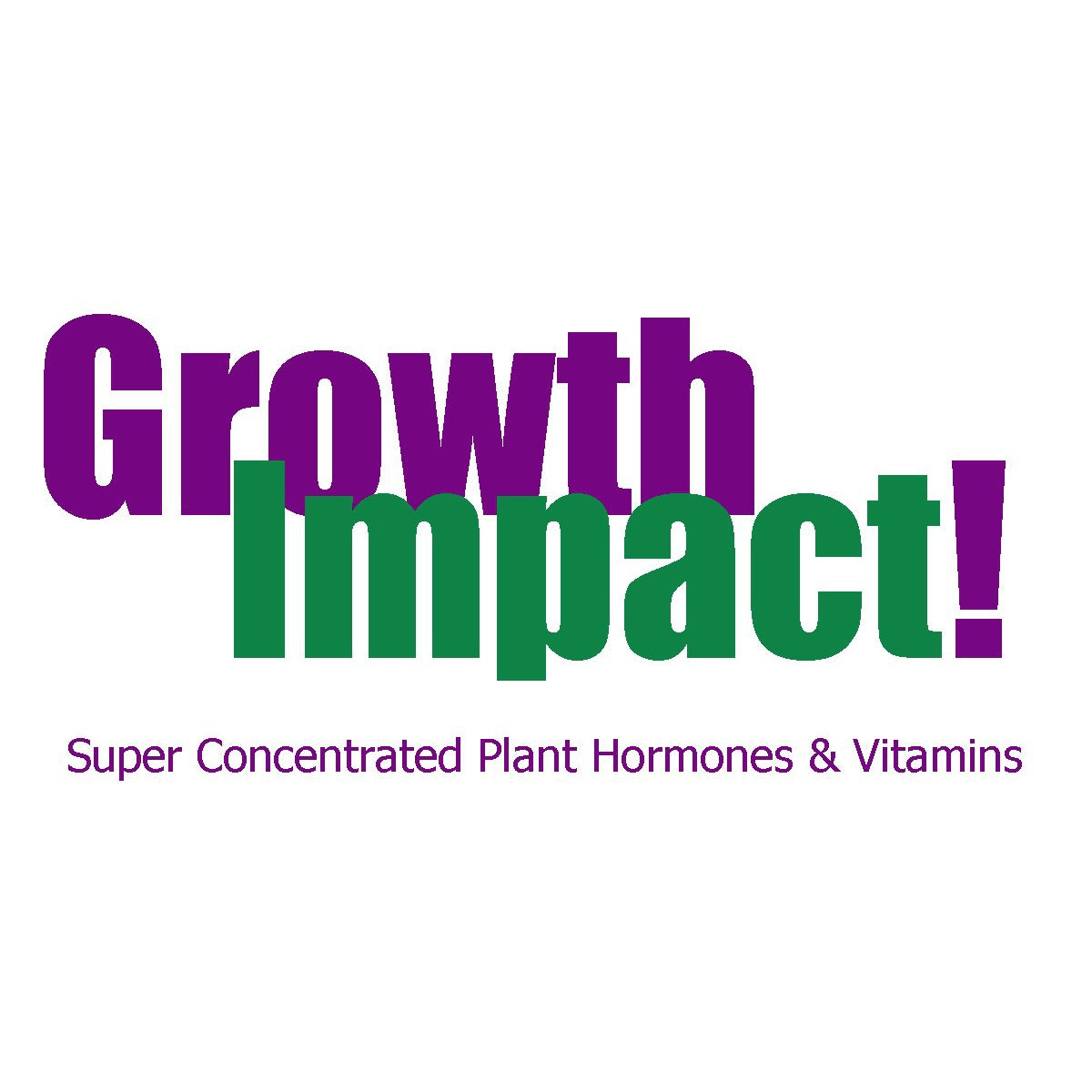 Growth Impact fertilizer logo in purple and green with Hormones & Vitamins tagline on Tampa Home & Garden Store