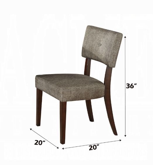 Drake Side Chair set of 2, gray upholstery with wood legs HouseOfZazla on Tampa Home & Garden Store