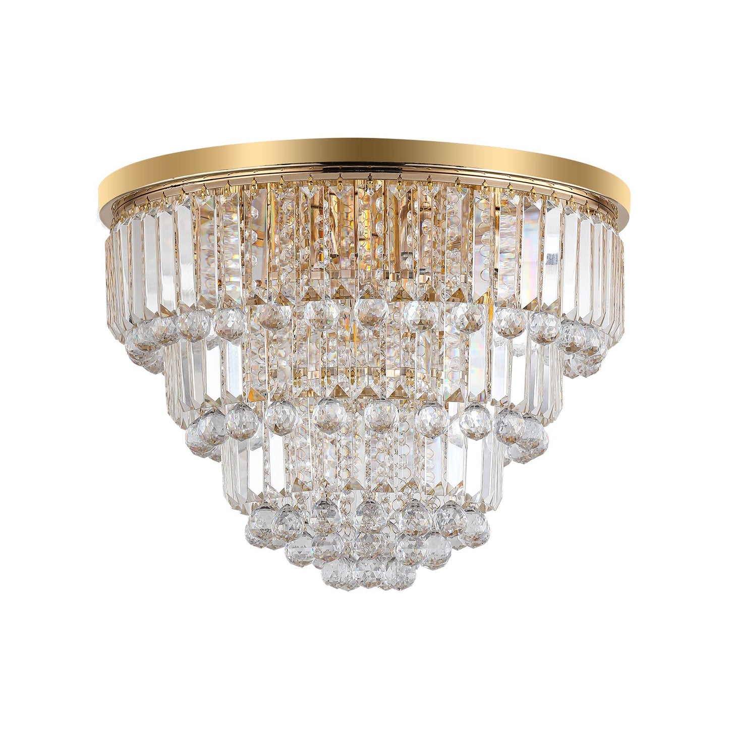 Gold luxury modern crystal ceiling chandelier with cascading prisms by HouseOfZazla on Tampa Home & Garden Store