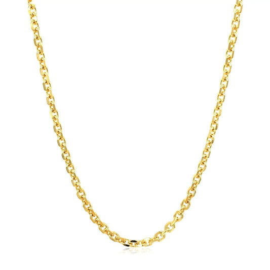 2.6mm 14k yellow gold diamond-cut cable link necklace chain brightly polished by Bids.com on Tampa Home & Garden Store