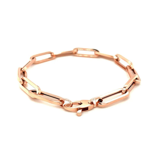 14K Rose Gold Extra Wide Paperclip Chain Bracelet by Bids.com, rose gold tone on Tampa Home & Garden Store