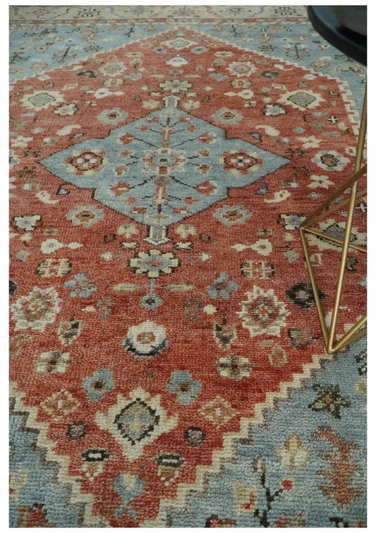 Area Rug 8x10 antique-look floral wool in gray, rust and beige; traditional by The Rug Decor on Tampa Home & Garden Store