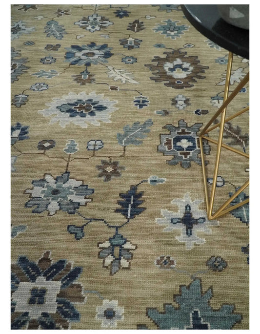 8x10 traditional beige and gray floral wool area rug on Tampa Home & Garden Store