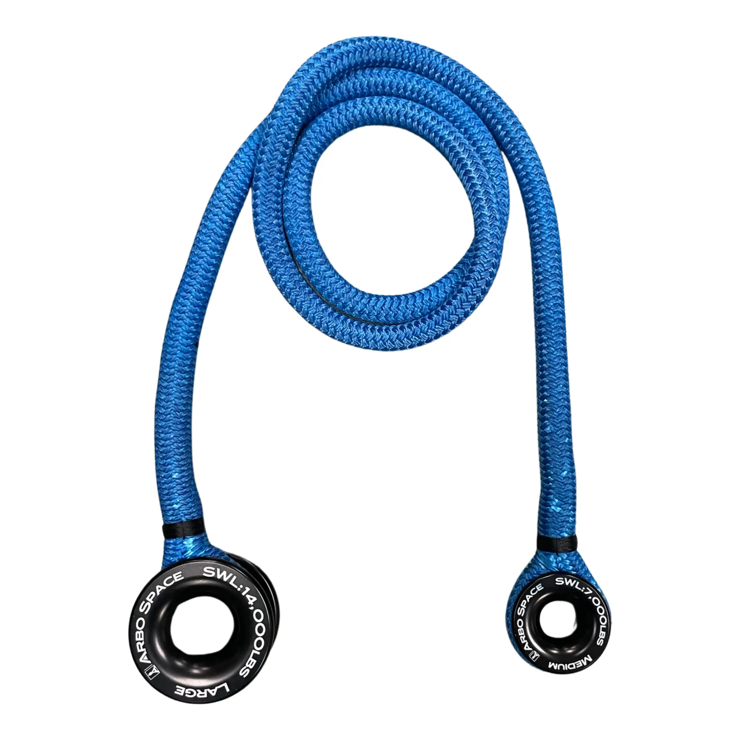 Arbo Space LDB Retrievable Ring Slings, blue braided rope, 5 ft each, pair with black metal rings on Tampa Home & Garden Store