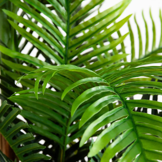 Artificial Double Robellini Palm Tree fronds in vibrant green close-up on Tampa Home & Garden Store