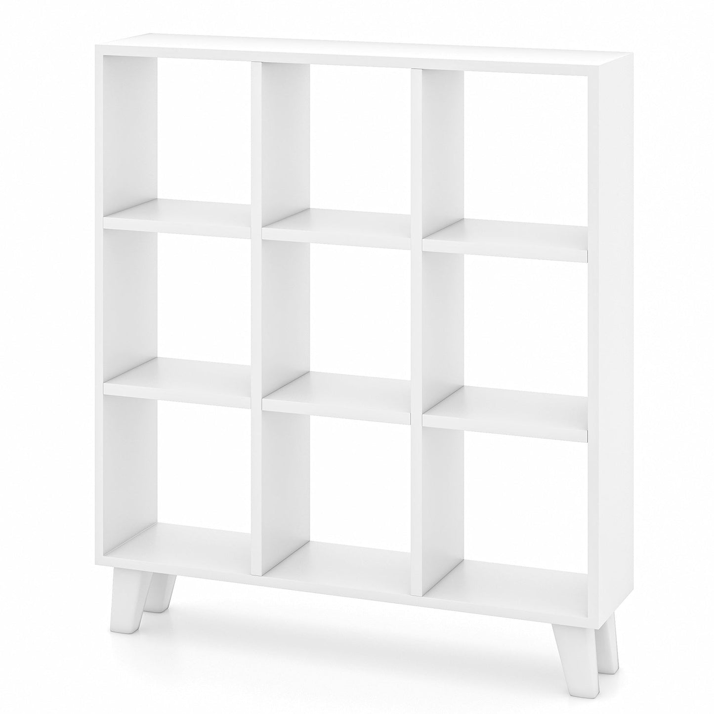 Estantería de 9 cubos con 6 estantes extraíbles y patas de soporte elevadas - Marrón
