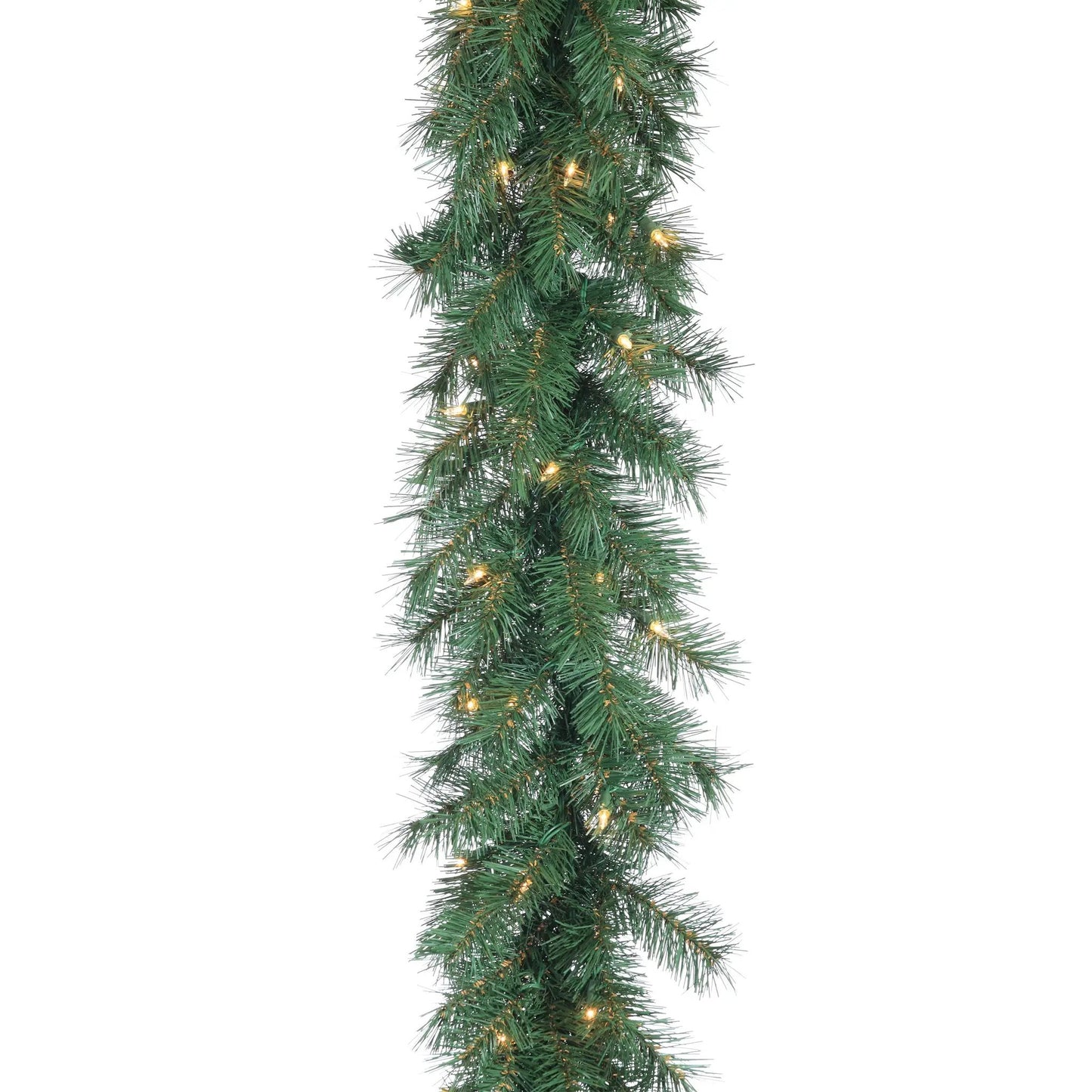 Aspen Spruce Garland with Clear Lights 9x10 ft dense green needles on Tampa Home & Garden Store