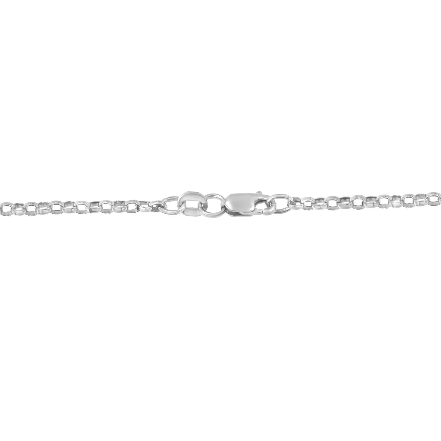 14K white gold three heart diamond necklace chain with oval link design and secure clasp on Tampa Home & Garden Store