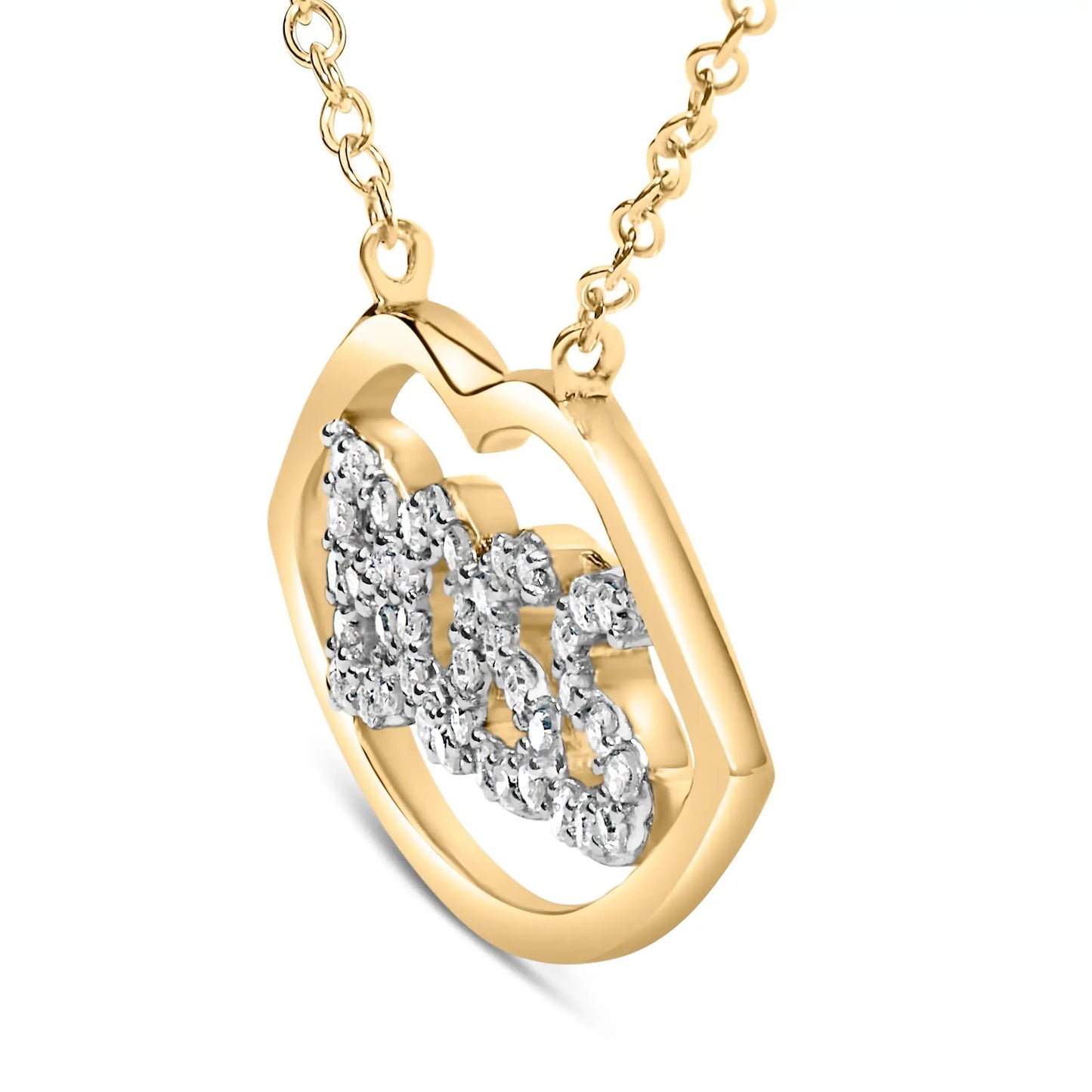 Boss Diamond Pendant Necklace gold plated with diamond cluster on slender chain by Bids on Tampa Home & Garden Store
