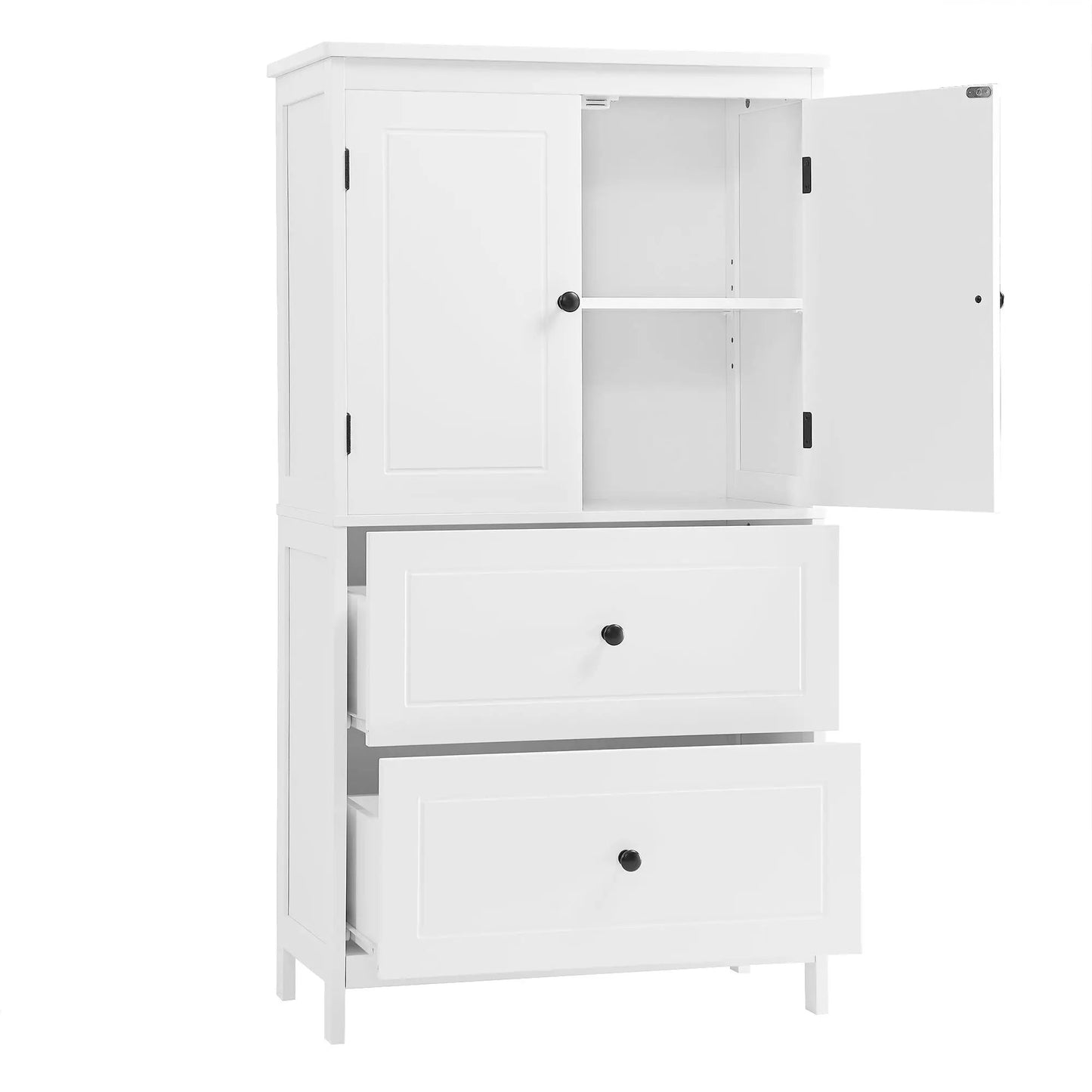 Bathroom Storage Cabinet with Doors and Drawers in white finish by VIP Digital Presence on Tampa Home & Garden Store