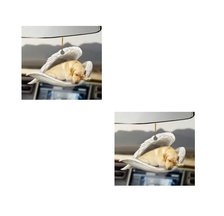 Car Pendant Sleeping Dog Angel Decor Hanging