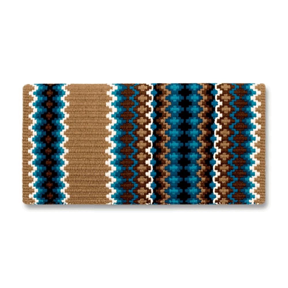 Mayatex 1458-1 40 X 34 In. Gemini Wool Saddle Blanket TAN TURQ BRN