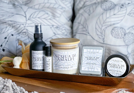 Acqua di Amalfi Coastal Marine Wax Melt by In the Wick of Time, white tins on Tampa Home & Garden Store