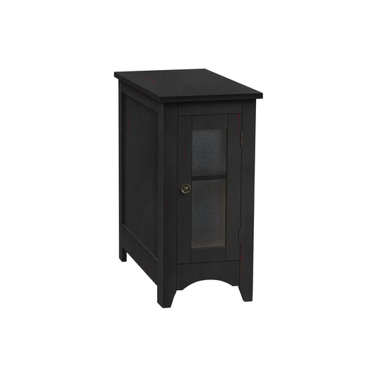 Accent end table black with mesh cabinet door, versatile design Unique Piece Furniture on Tampa Home & Garden Store