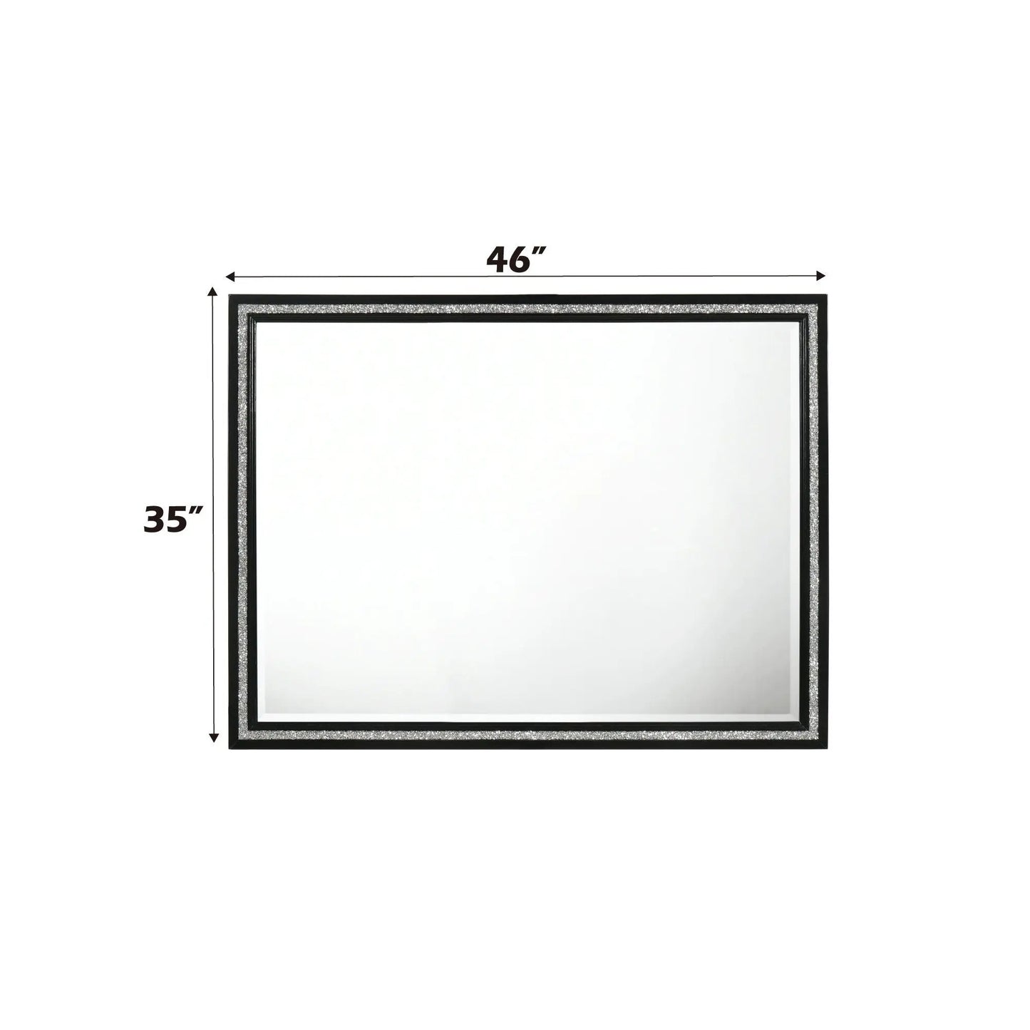 Haiden Weathered Mirror Black with Silver Trim