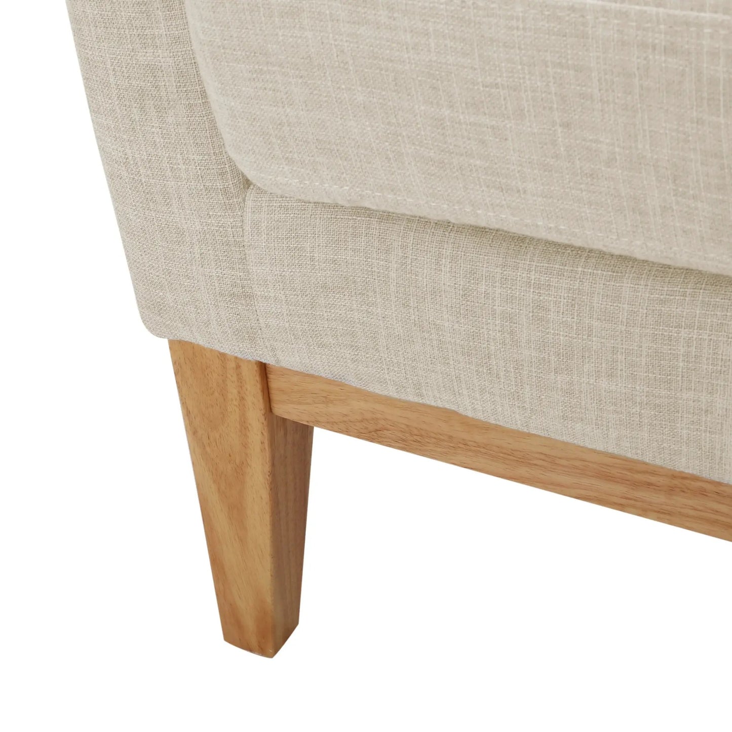 KD Accent Chair beige fabric with natural wood legs on Tampa Home & Garden Store