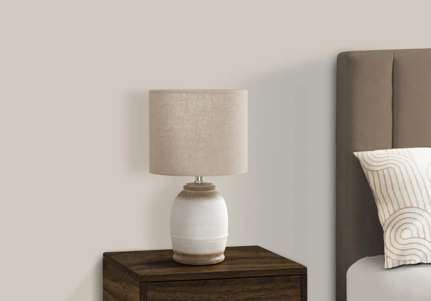 Table lamp cream resin with fabric shade by Unique Piece Furniture on Tampa Home & Garden Store