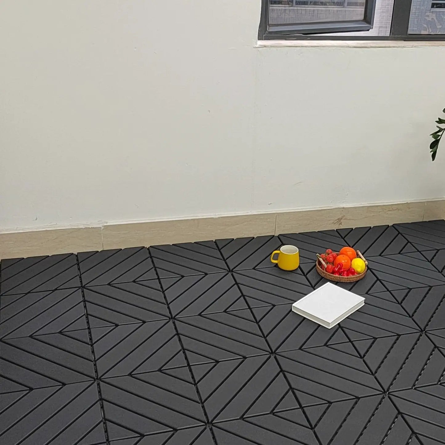 Losetas de plástico, 36 piezas, 30.5 cm x 30.5 cm, baldosas impermeables para terraza exterior con diseño de drenaje reforzado, grises