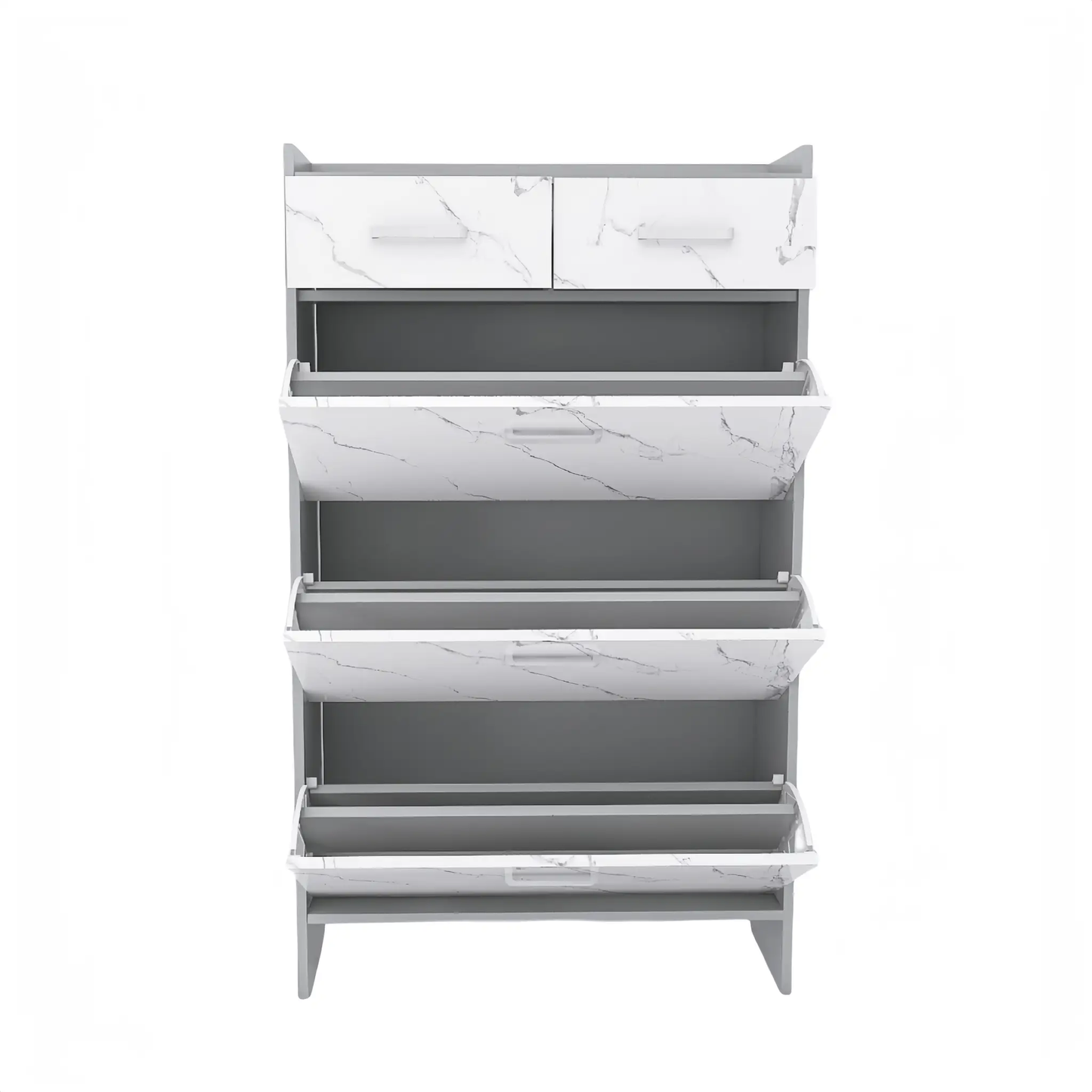 High Gloss Marble Shoe Rack 3 Doors by VIP Digital Presence, white marble finish storage cabinet on Tampa Home & Garden Store