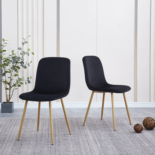 Dining Chair 4-Pack, black upholstered seats with light wood legs in modern restaurant style on Tampa Home & Garden Store