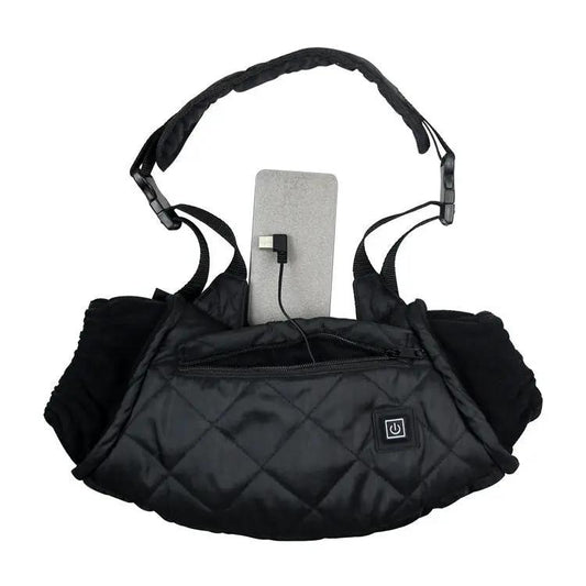 Winter heating gloves for outdoor ice fishing in black quilted nylon with USB charger on Tampa Home & Garden Store