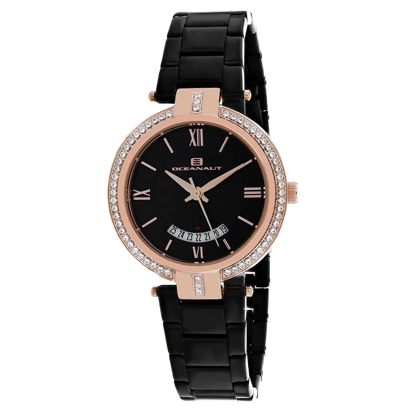 Oceanaut Amaya watch with black dial, rose gold bezel and bracelet on Tampa Home & Garden Store