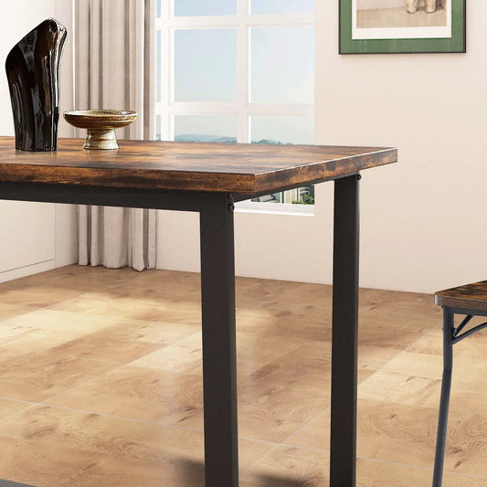 7 Piece Dining Set table with rustic wood top and black metal legs; VIP Digital Presence on Tampa Home & Garden Store