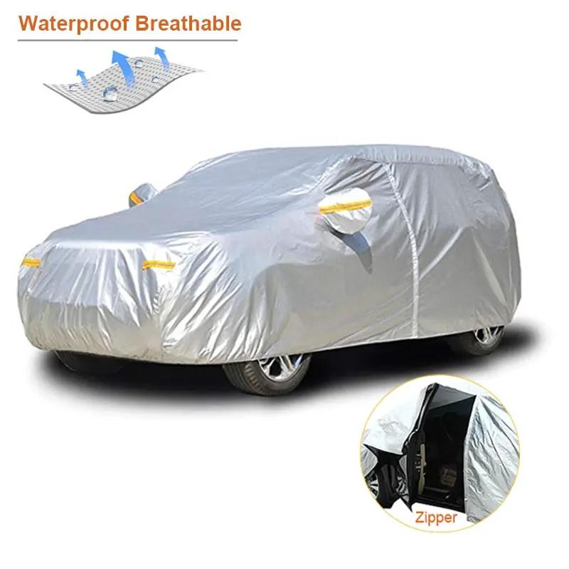 Kayme fundas impermeables para autos, cubierta de protección solar exterior para auto, reflector, polvo, lluvia, nieve, protector para SUV, sedán, hatchback, tamaño completo