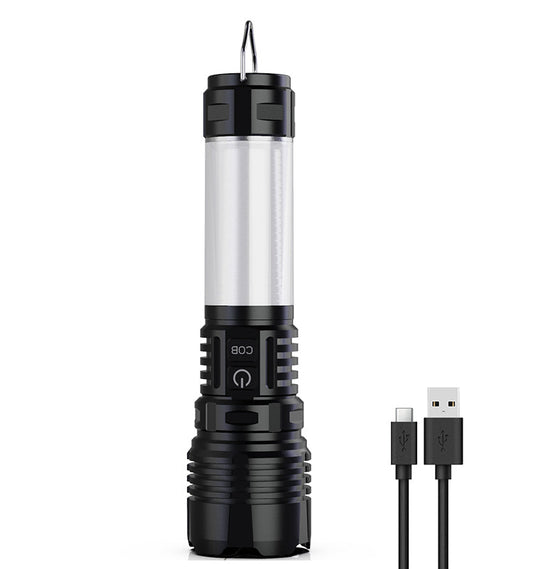 Powerlite 3 in 1 Rechargeable Flashlight torch black/silver, USB charging cable included on Tampa Home & Garden Store