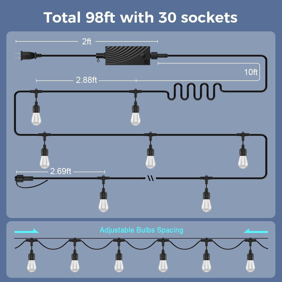 Color Changing Edison Lights LED Color Changing Edison String Lights