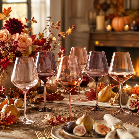 Fortuna Brown Stemmed Wine Glassware Set of 6