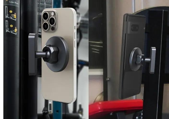 Multi-Function Mobile Phone Holder For Car Gym by FLIPSTYLEZLLC dark gray mount on gym gear on Tampa Home & Garden Store
