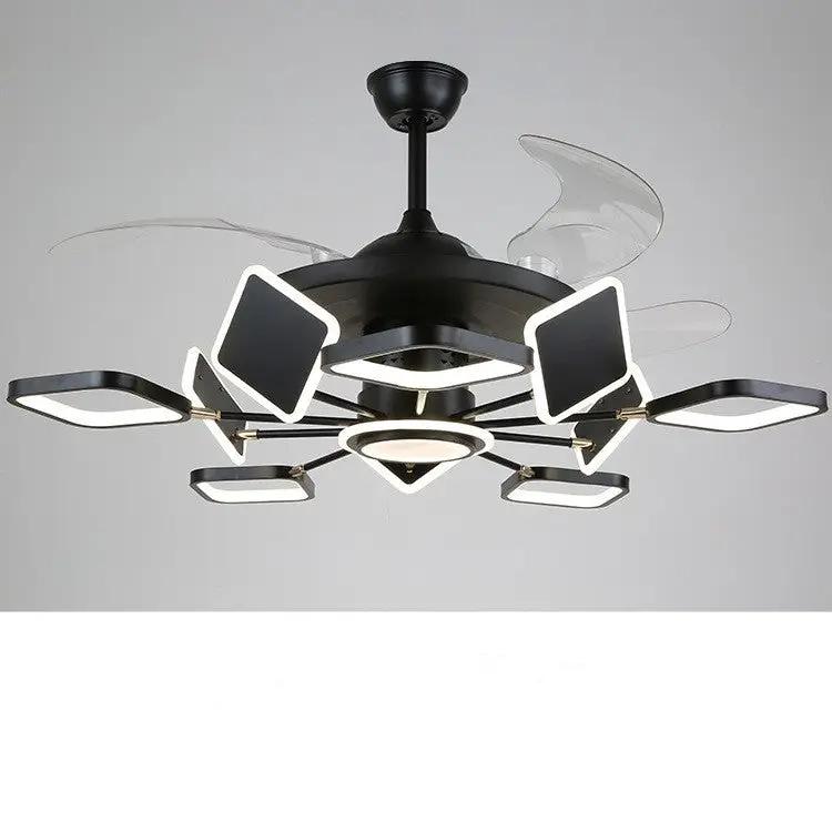 Nordic ceiling fan with LED light remote control, black with LED panels Decorbites on Tampa Home & Garden Store