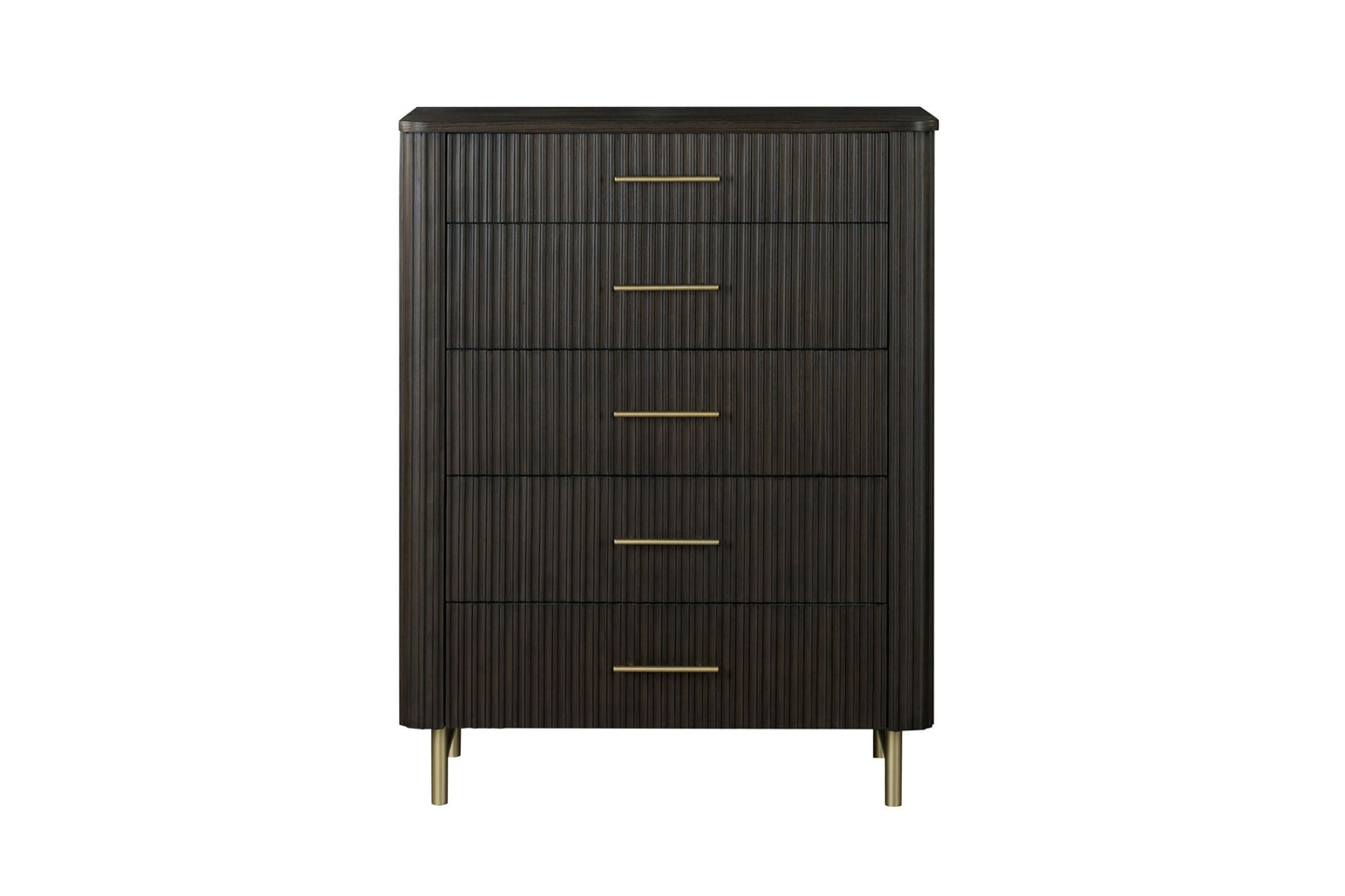 Clayten Chest Espresso accent chest with grooved front and brass handles by HouseOfZazla on Tampa Home & Garden Store