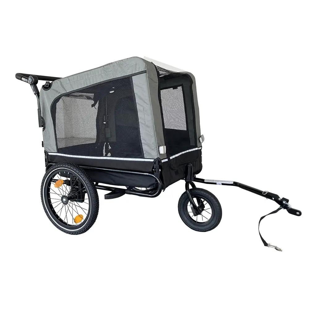 Cochecito de utilidad plegable resistente para exteriores, transportín para perros, remolque para bicicleta