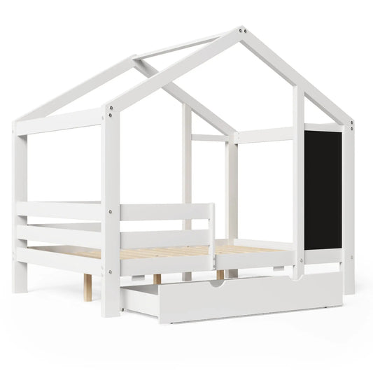 Full House Bed with Blackboard and Drawers white cabin bed frame with chalkboard panel on Tampa Home & Garden Store